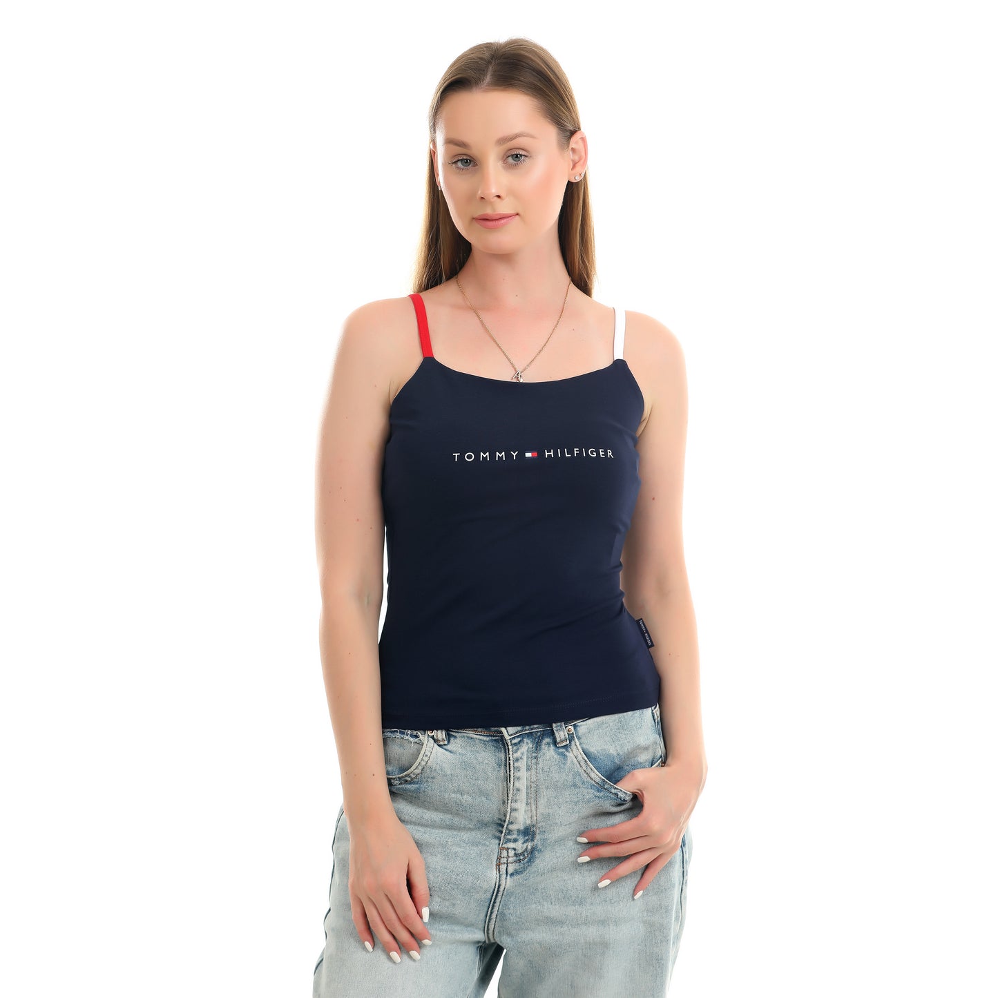 Women T-shirt Tommy Strap Cotton-Baby Blue