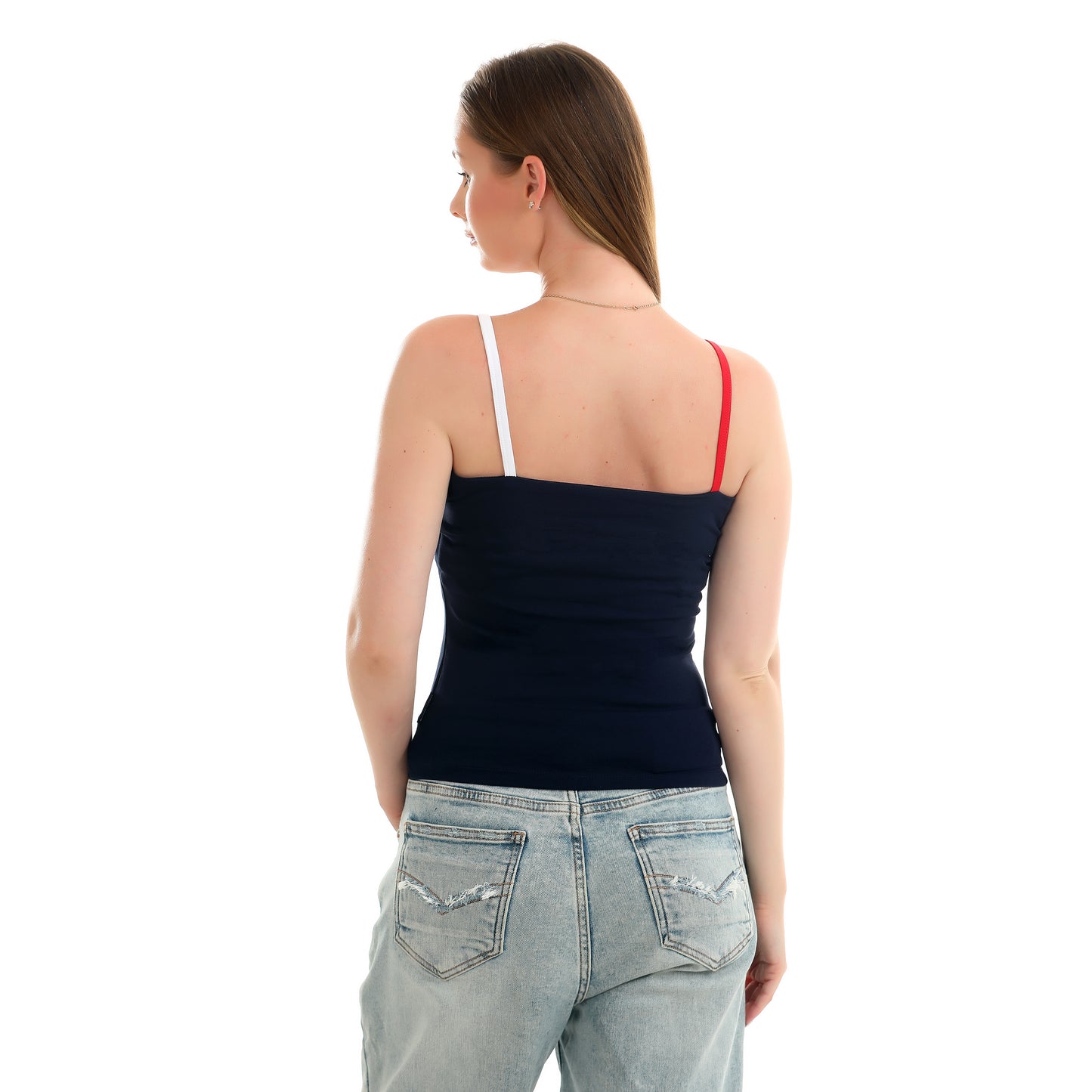 Women T-shirt Tommy Strap Cotton-Baby Blue