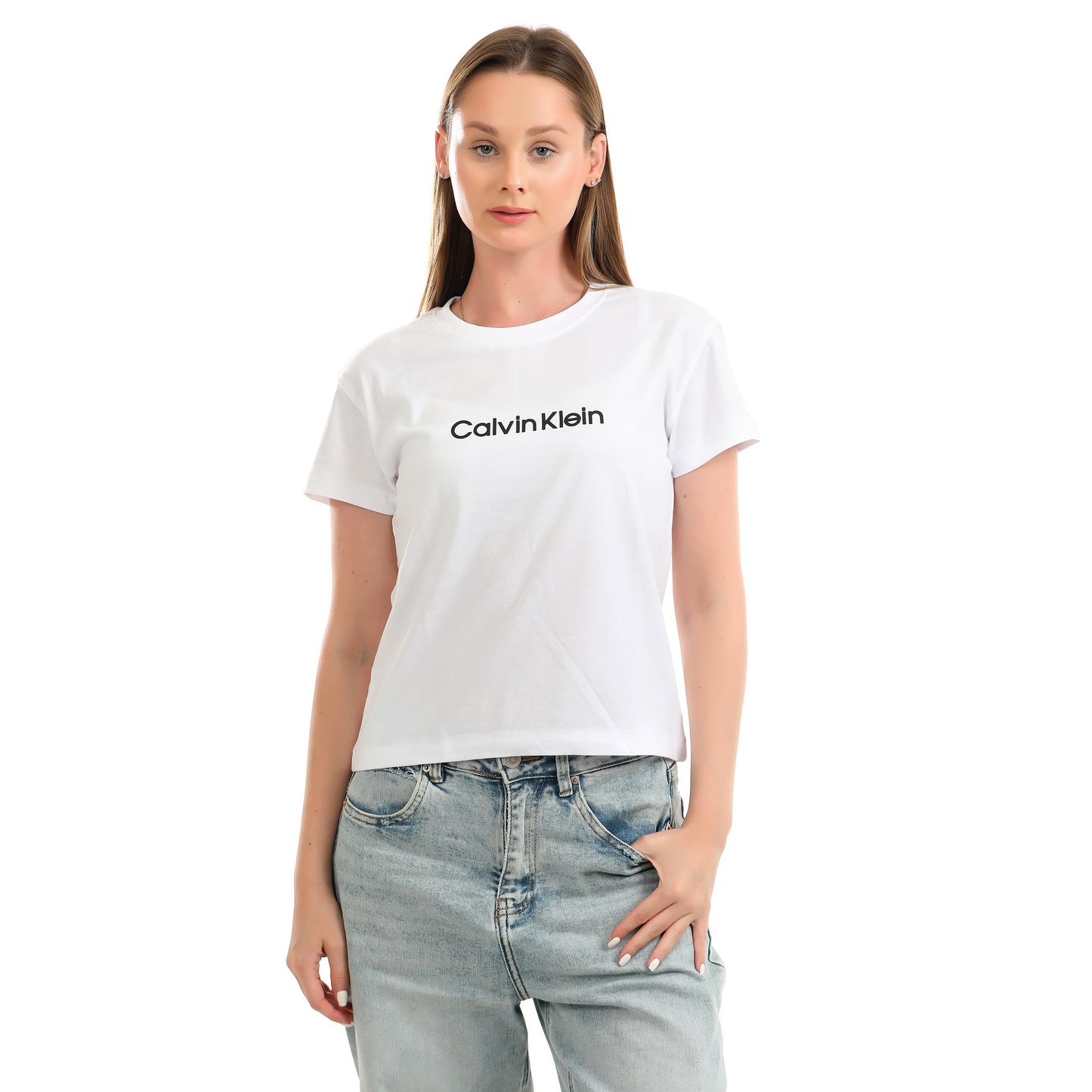 Women T-shirt Calvin Klein Cotton-White
