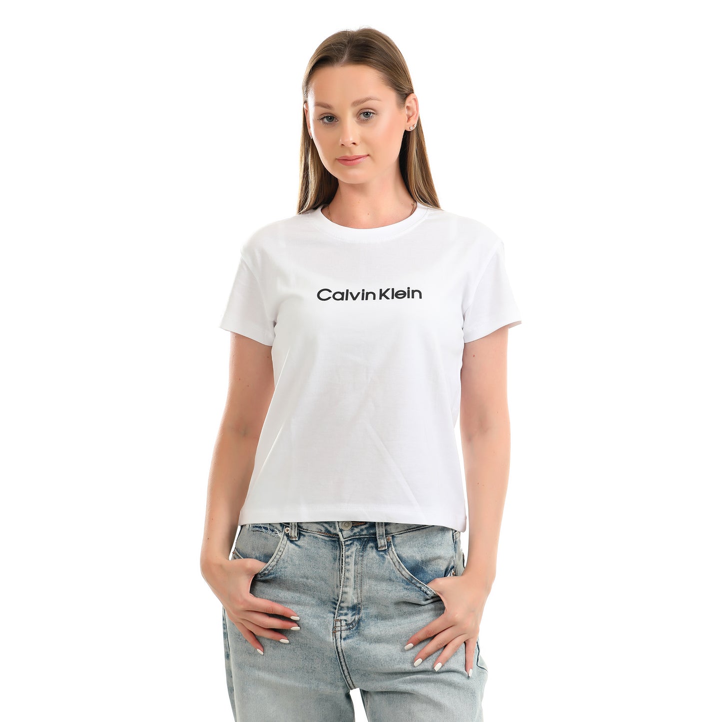 Women T-shirt Calvin Klein Cotton-White