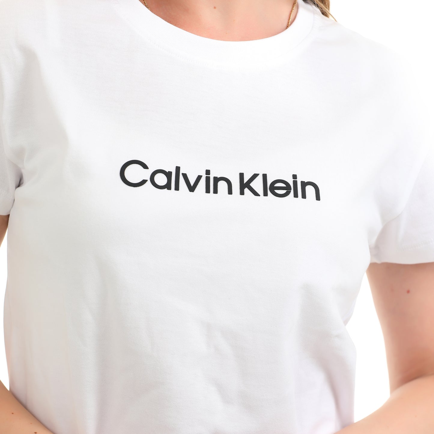 Women T-shirt Calvin Klein Cotton-White