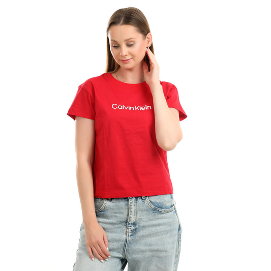 Women T-shirt Calvin Klein Cotton-Red