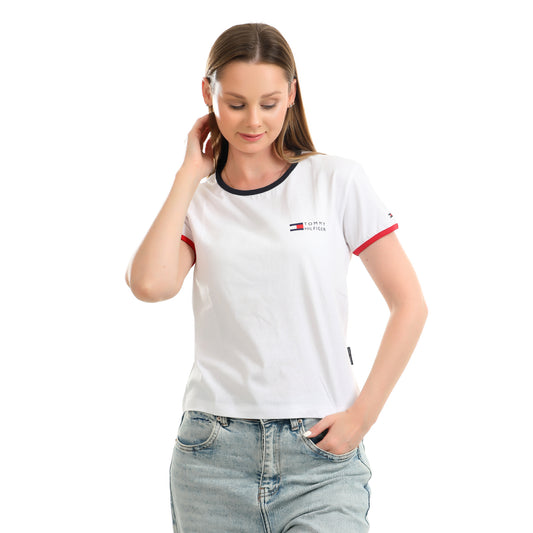 Women T-shirt Tommy Cotton-White