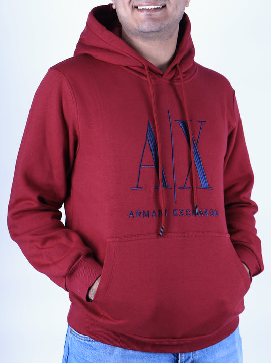 Men Hoodies A/X Melton - Burgundy