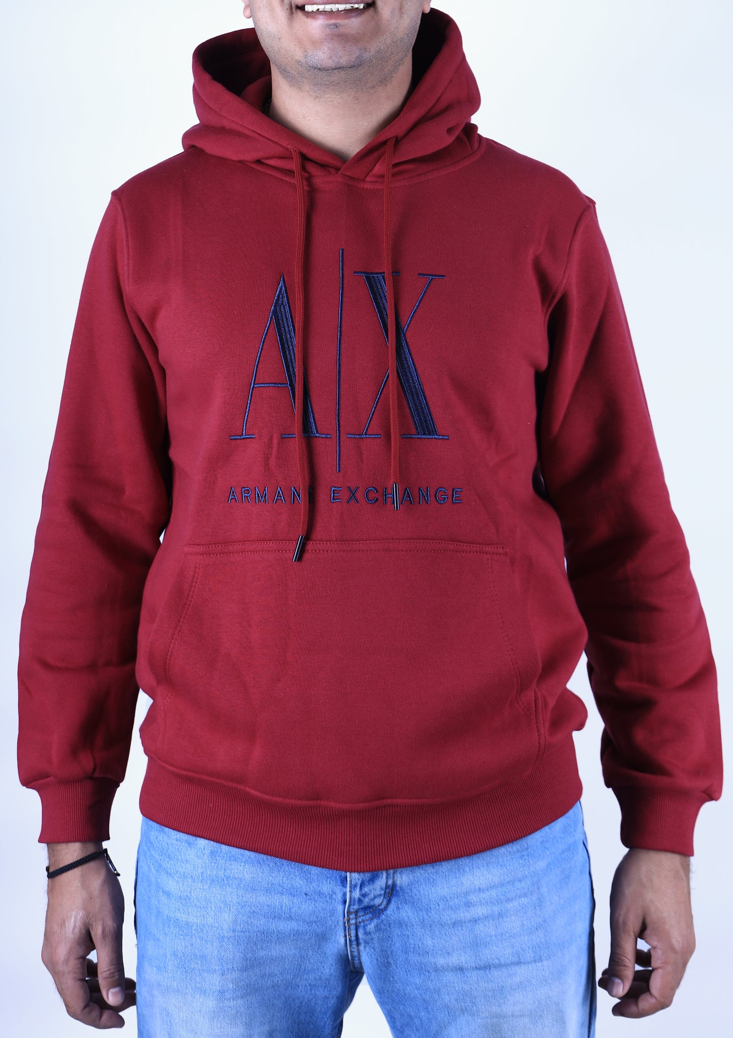 Men Hoodies A/X Melton - Burgundy