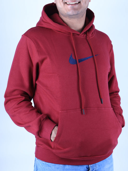 Men Hoodies Nike Melton - Burgundy