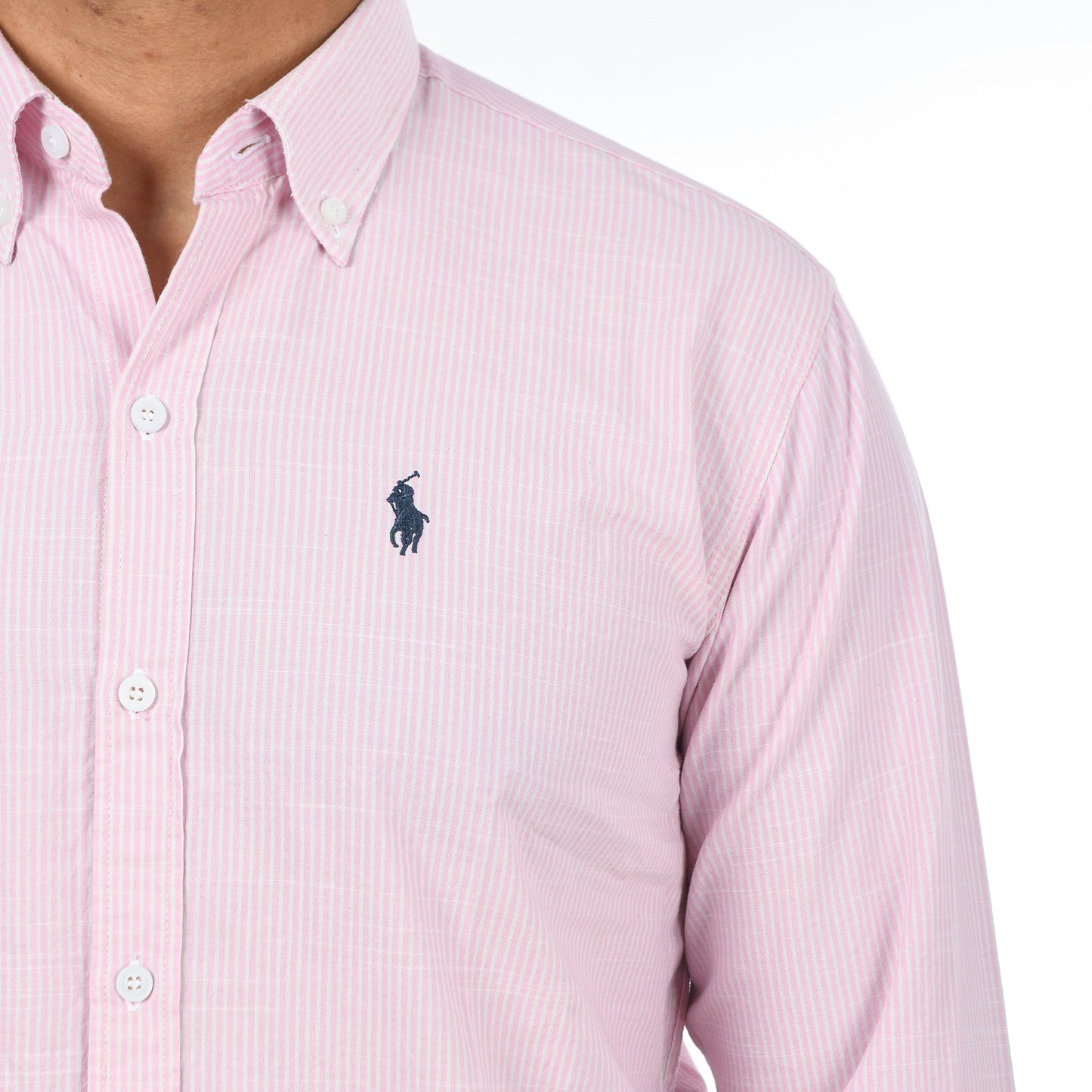 Men Shirt Polo-Oxford- pink