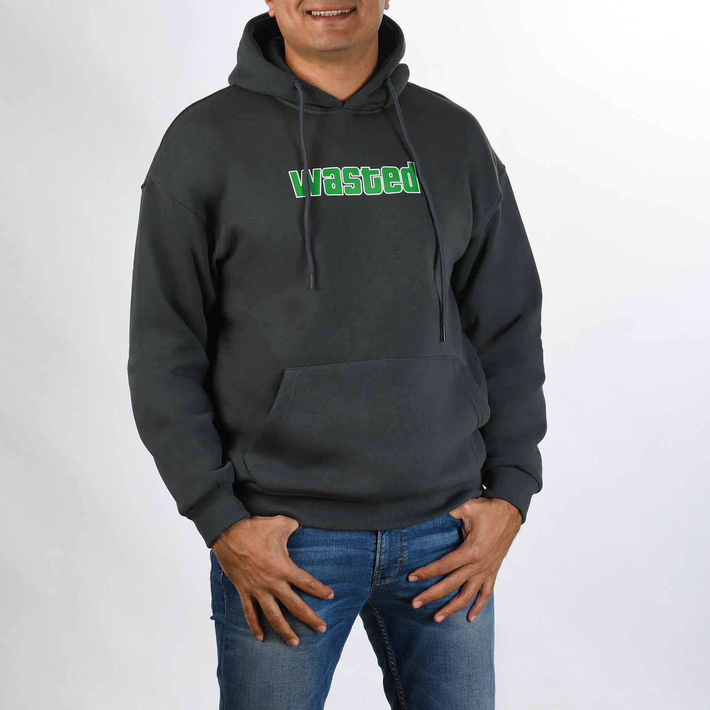 Men hoodie Melton (Grey)