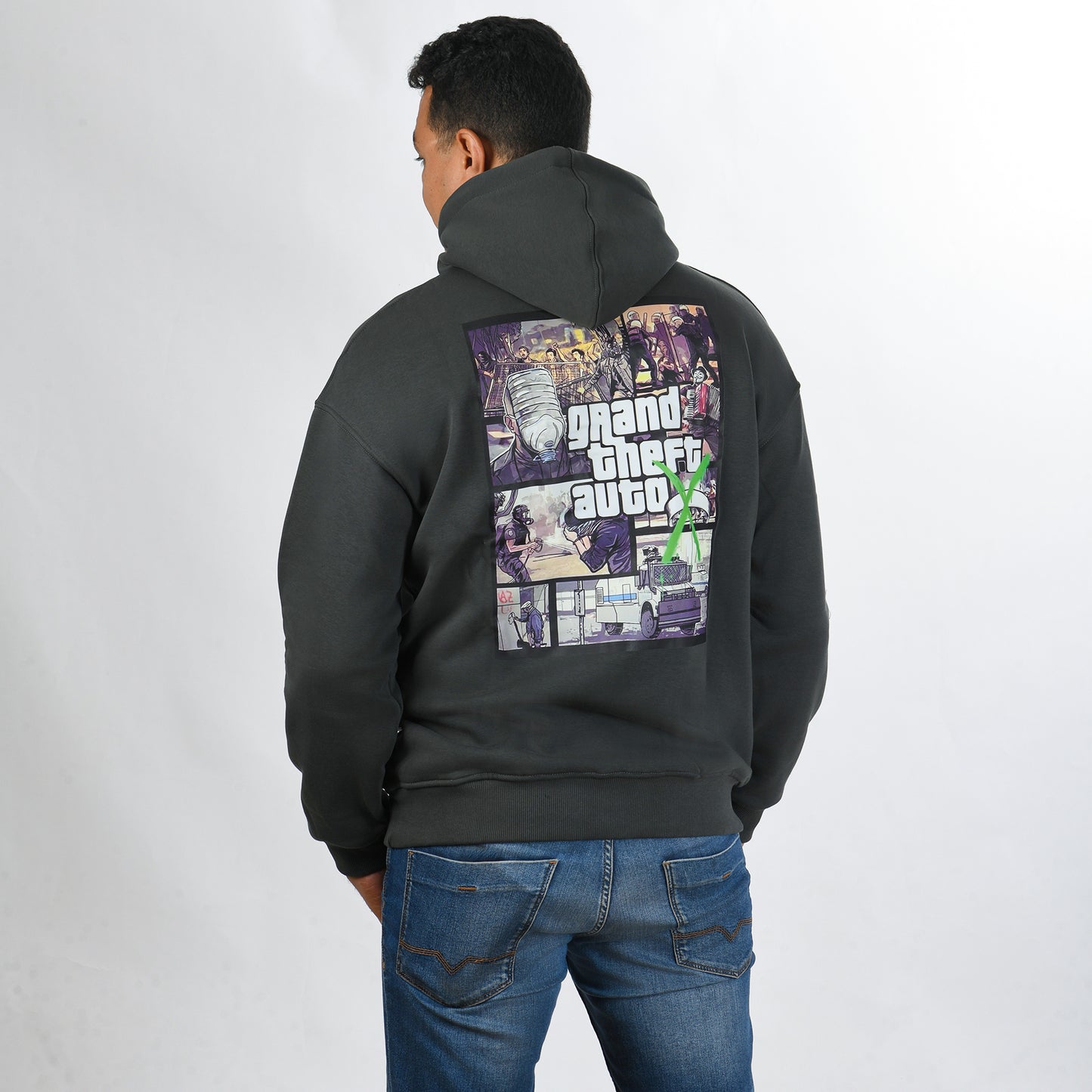 Men hoodie Melton (Grey)