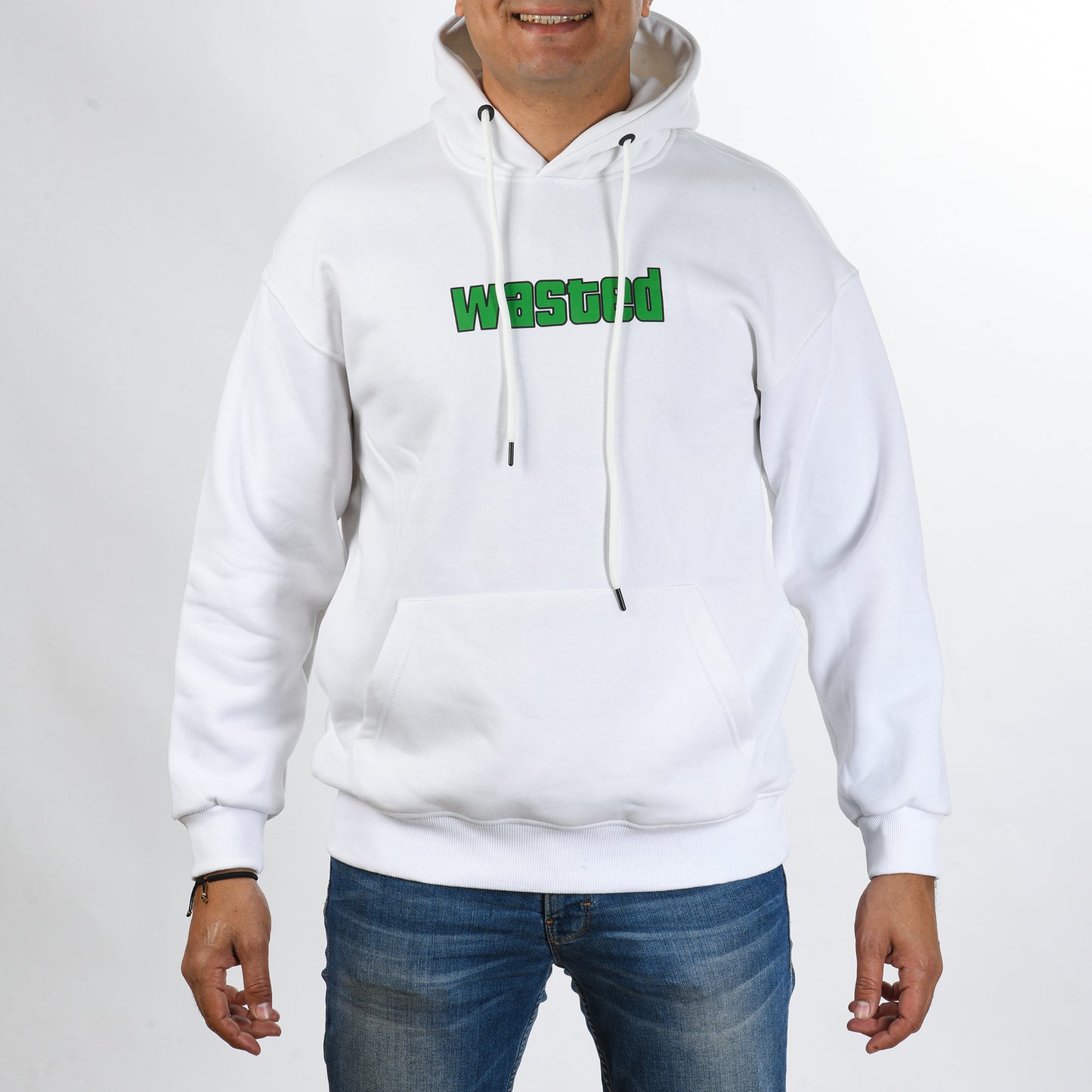 Men hoodie Melton (White)