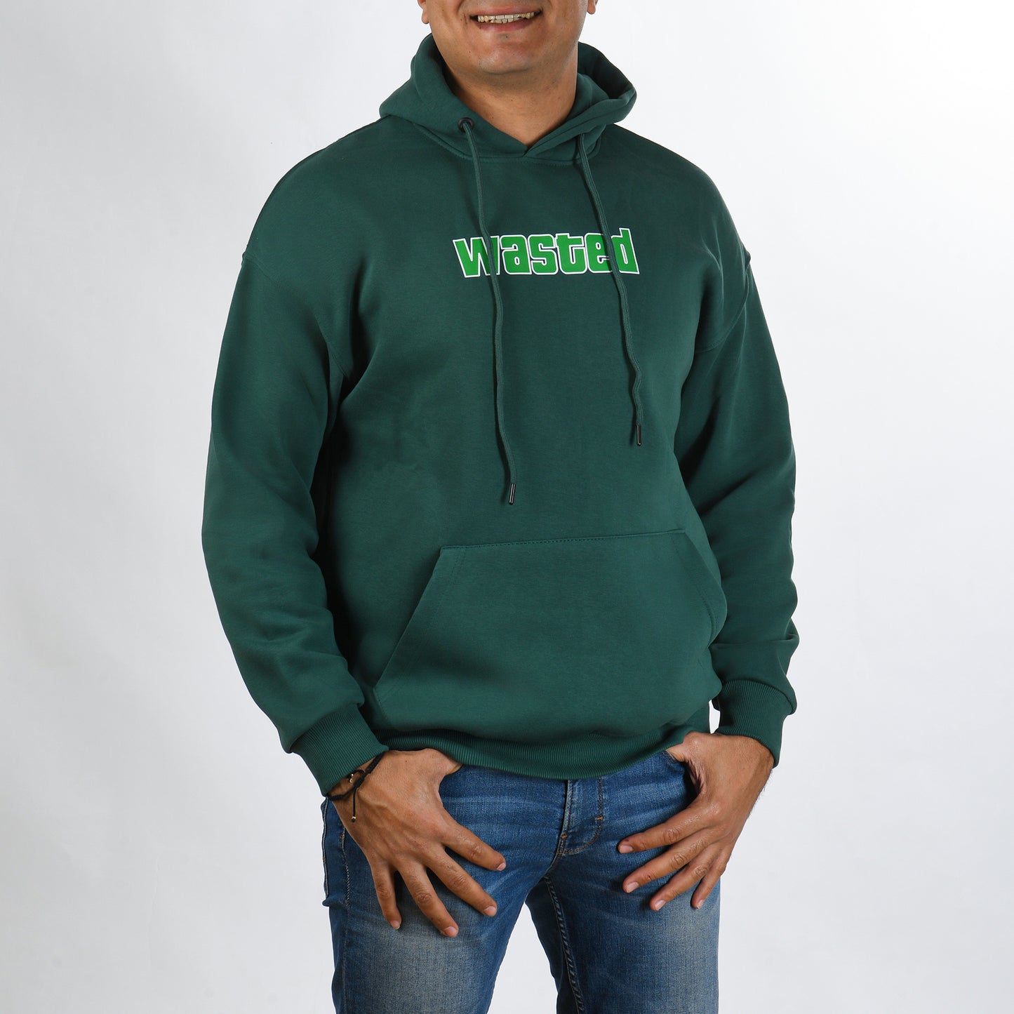 Men hoodie Melton (Green)