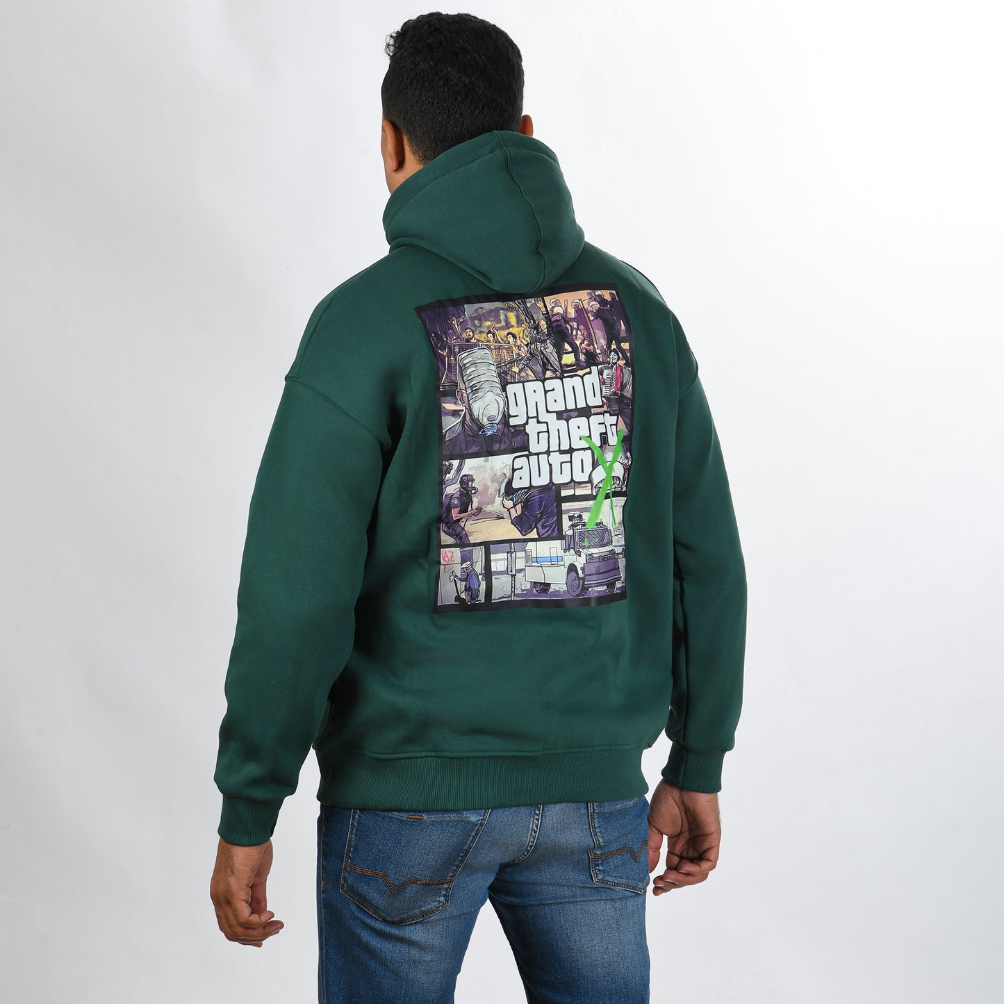 Men hoodie Melton (Green)