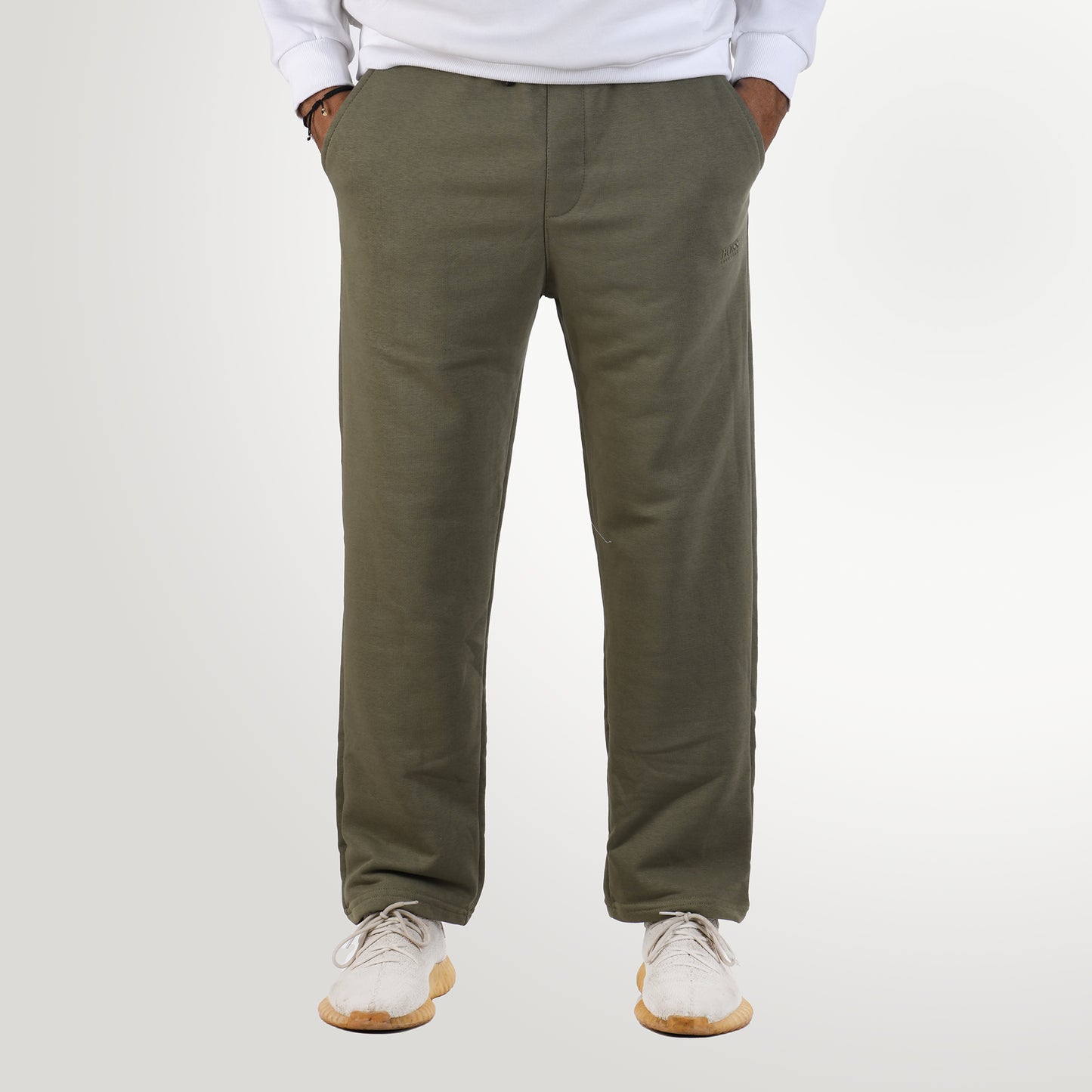 Men Linen Relaxed Fit Pants (Olive)