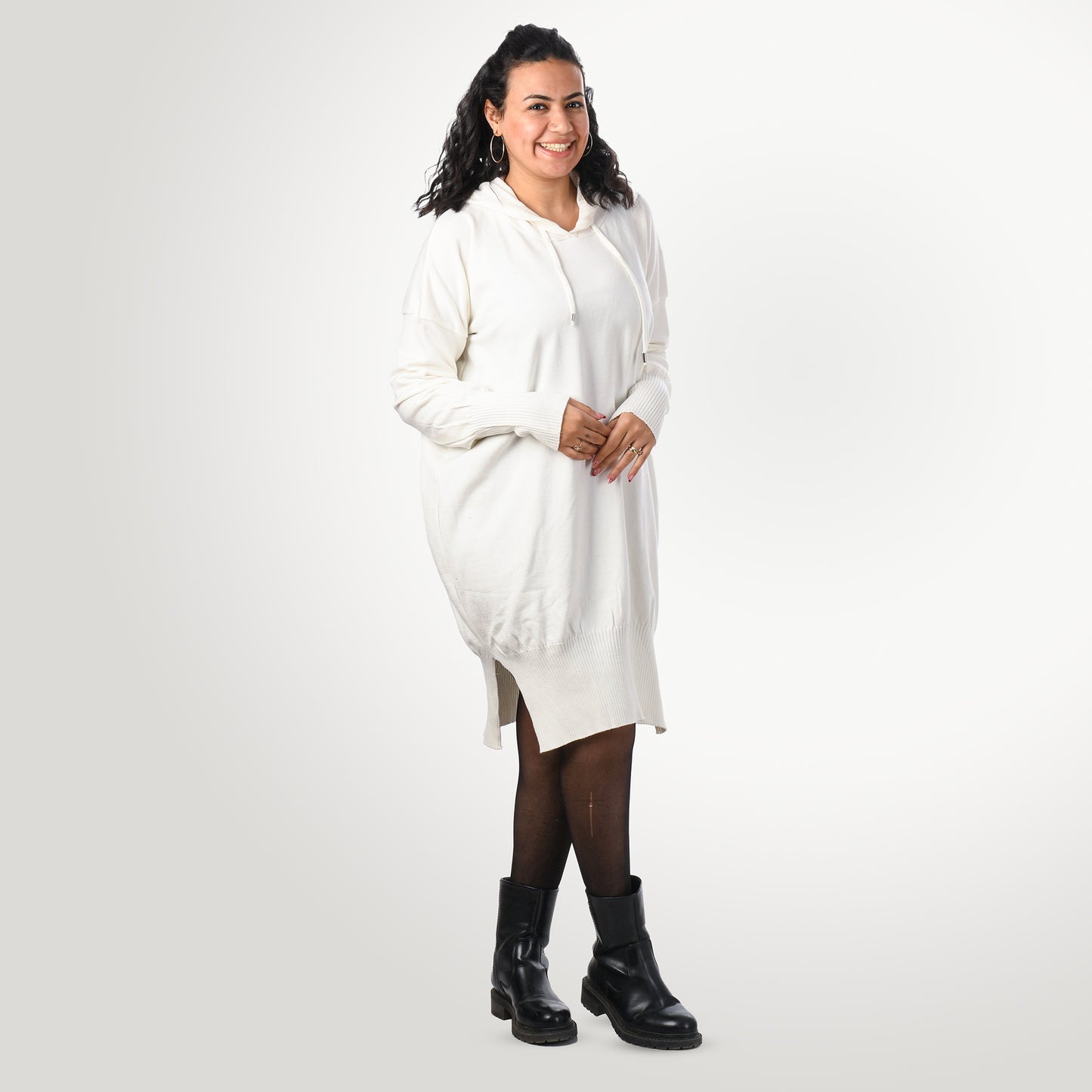 Women Long Sweater One Size (White)