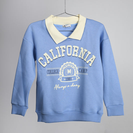 Girls Sweatshirt melton padded  Blue