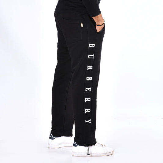 Men Cotton Relaxed Fit Pants Burberry (Black)