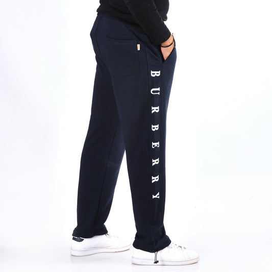 Men Cotton Relaxed Fit Pants Burberry (Blue)