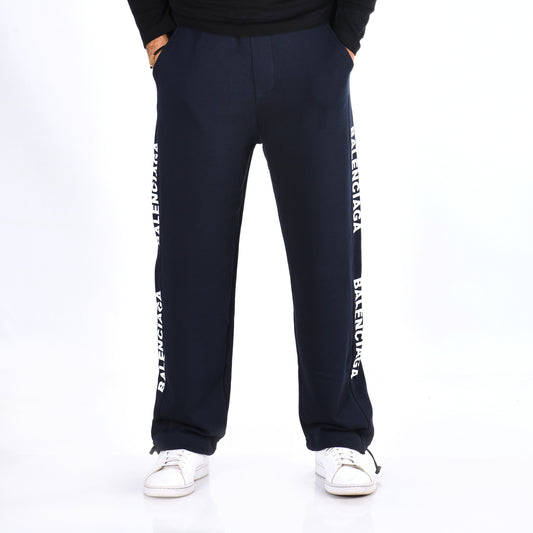 Men Cotton Relaxed Fit Pants Balenciaga (Blue)