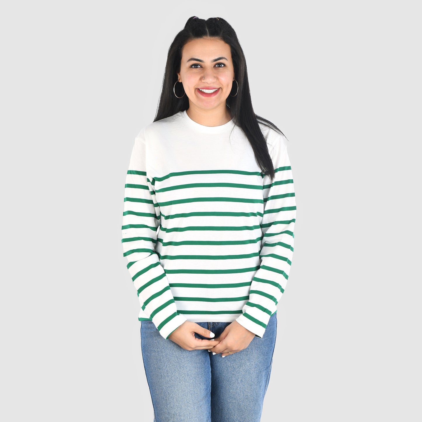 women T-shirt (Stradivarius)Striped Cotton