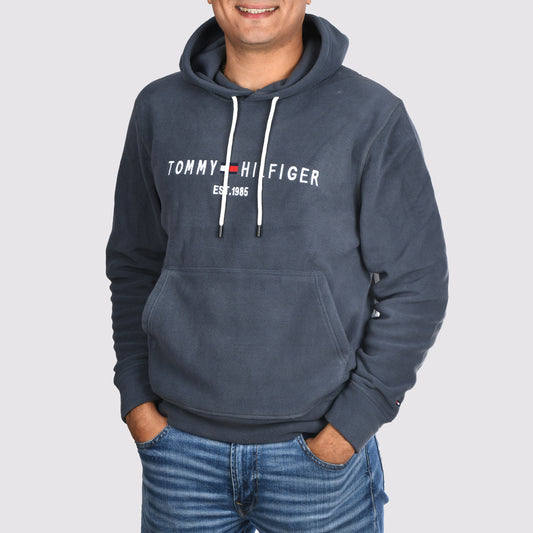 Men Hoodies Fleece Tommy Grey