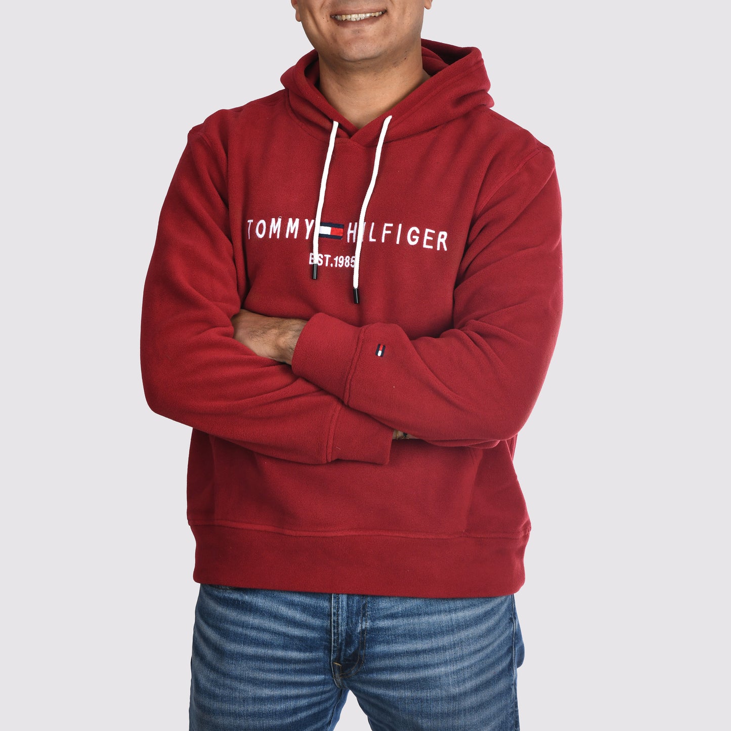 Men Hoodies Fleece Tommy - Burgundy