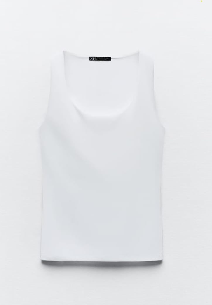 Women top Zara (Polyamide)-White