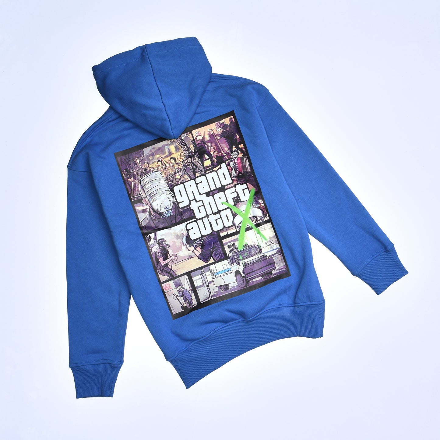 Kids Hoodie Wasted Over Size (Blue)