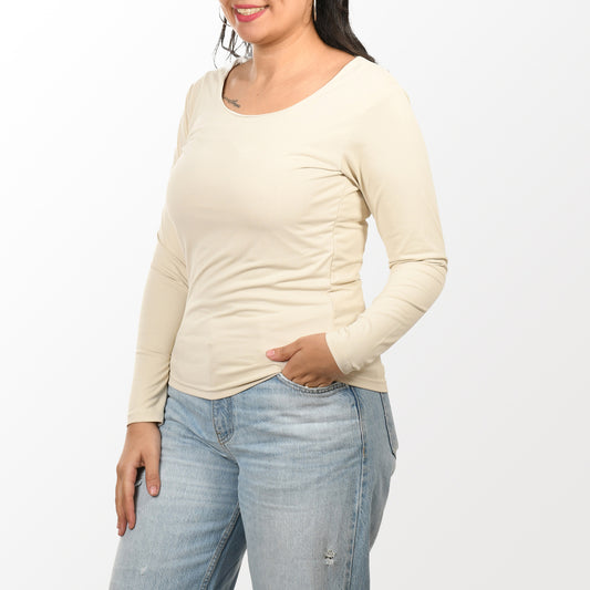 Women top Sleeve Zara (Polyamide)-Beige