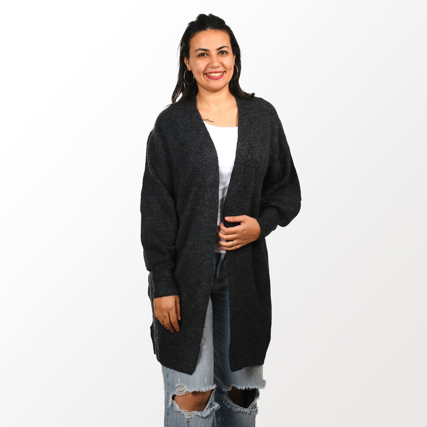 Women Cardigan H&M - Dark Gary