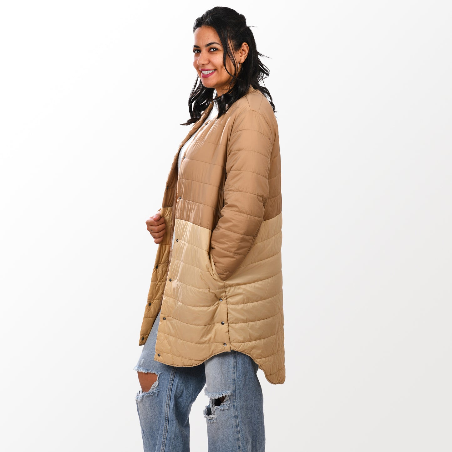 Women Puffer Waterproof Beige