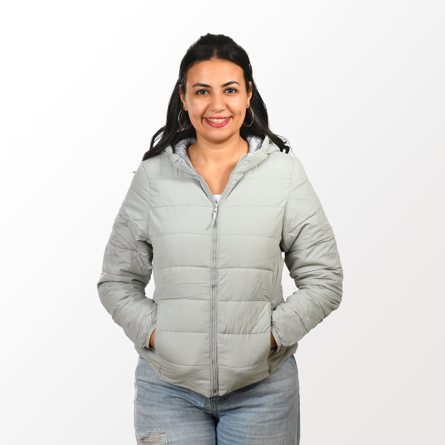 women jacket waterproof - Light Gary