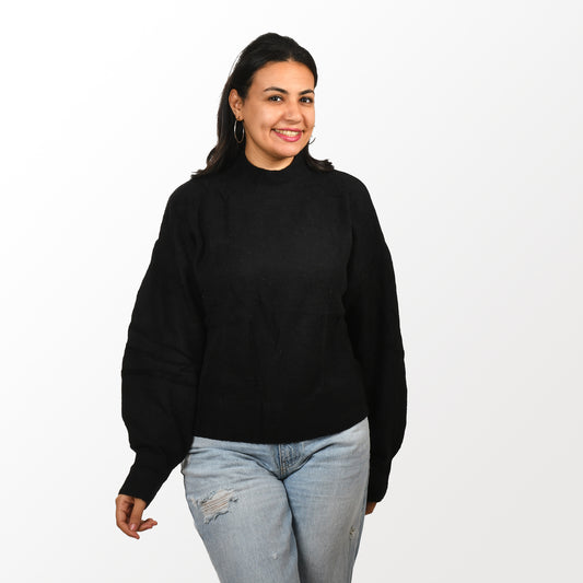 Women  Pullover Half Cool - Black