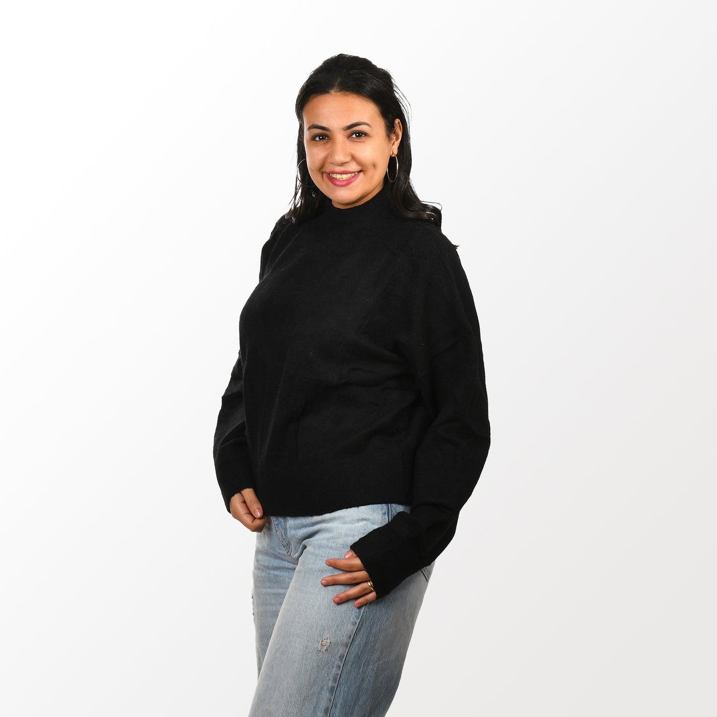 Women  Pullover Half Cool - Black